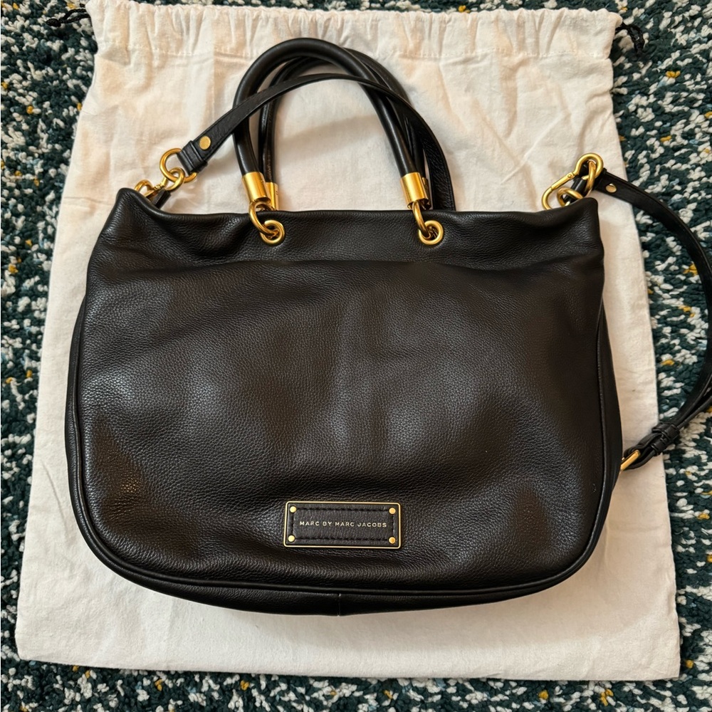 Marc Jacobs Black Pebbled Leather Crossbody Bag